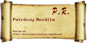 Petróczy Rozália névjegykártya