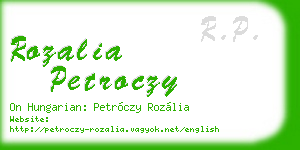 rozalia petroczy business card