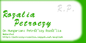 rozalia petroczy business card